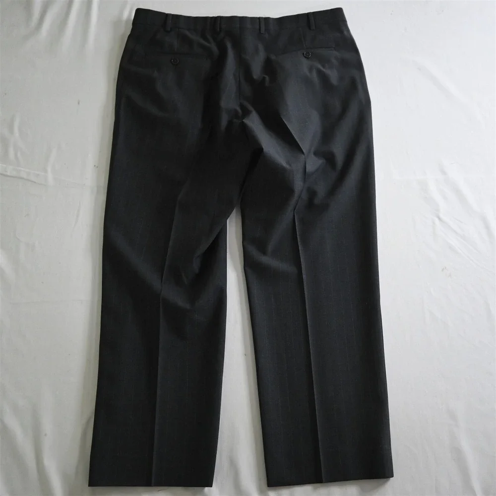 Brooks Brothers 36x29 Gray Striped Flat Front 346 Stretch Wool Mens Dress‎ Pants